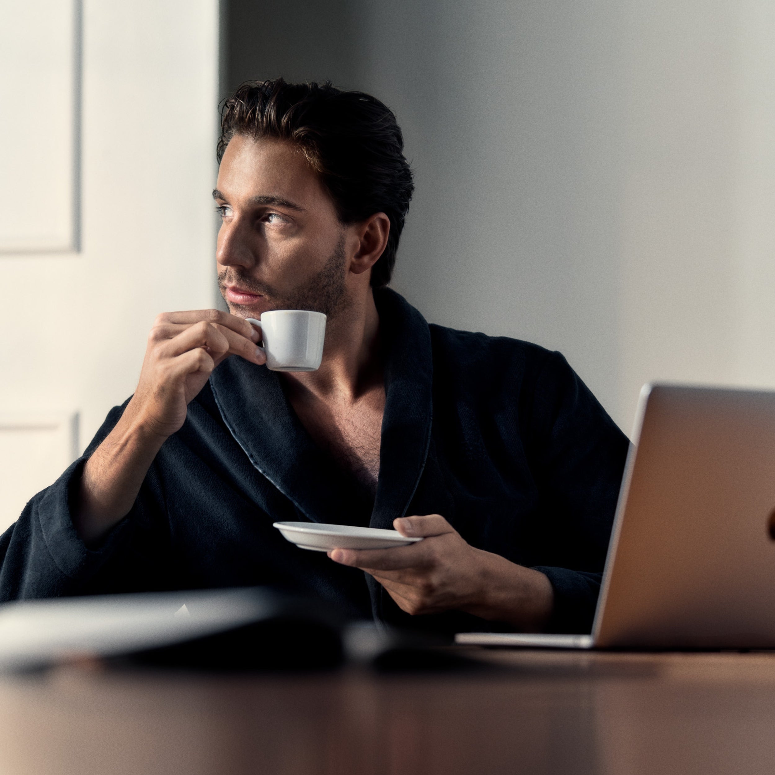 Heritage Robe Terry / X-Small / Marquina Black, Heritage Robe Terry / Small / Marquina Black, Heritage Robe Terry / Medium / Marquina Black, Heritage Robe Terry / Large / Marquina Black, Heritage Robe Terry / X-Large / Marquina Black